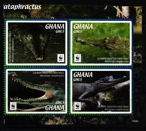 Ghana 4691-4694 postfrisch als 4er Block, Krokodil #JV421