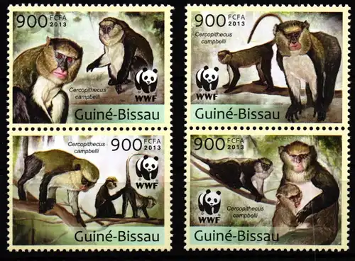 Guinea-Bissau 6644-6647 postfrisch Affen #JV402