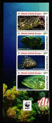 Antigua & Barbuda 5289-5392 postfrisch als 4er Streifen, Fische #JV447