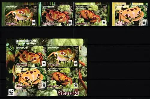 Aitutaki Block 99 + 923-926 postfrisch Krabben #JV374
