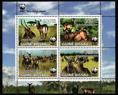Guinea-Bissau 3919-3922 postfrisch als Kleinbogen I, Antilopen #JV391