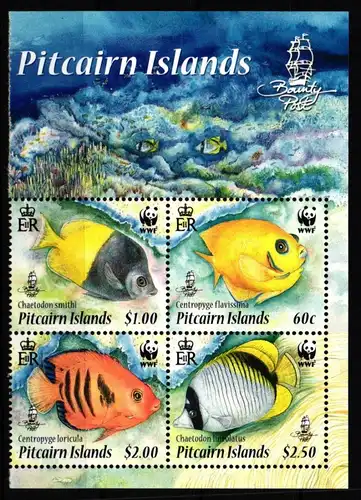 Pitcairn Inseln 805-808 postfrisch als 4er Block, Fische #JV415