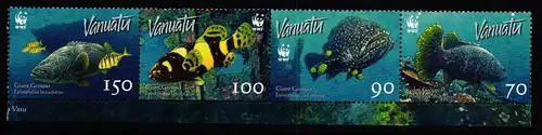 Vanuatu 1302-1305 postfrisch als 4er Streifen, Fische #JV455