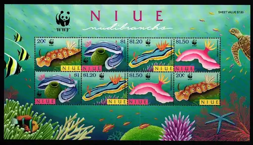 Niue Block 128 postfrisch Meeresschnecken #JV462
