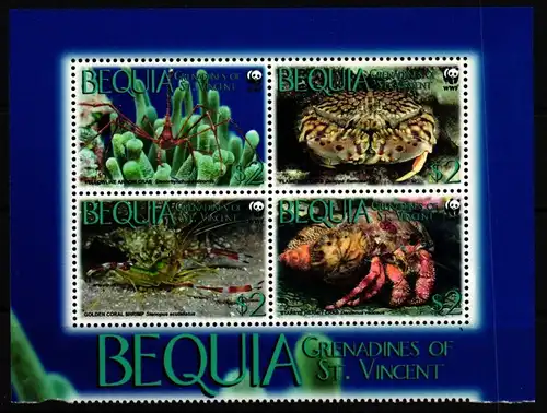 Bequia St. Vincent 647-650 postfrisch Krabben #JV413