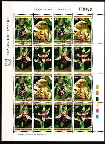 Zypern 552-555 gestempelt als Kleinbogen #JV515
