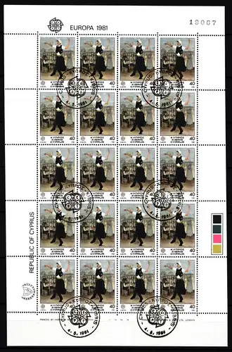 Zypern 547 gestempelt als Kleinbogen #JV519