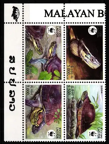 Laos 1927-1930 postfrisch als 4er Block, Schildkröten #JV545