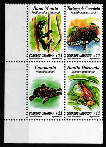 Uruguay 2581-2584 postfrisch als 4er Block, Schildkröten #JV547