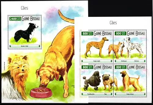 Guinea Bissau Block 1399 + 8040-8043 postfrisch Hunde #JV589