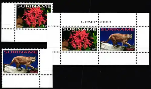 Surinam Block 91 + 1886-1887 postfrisch #JV599