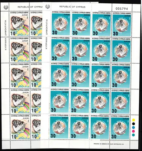 Zypern 854-855 postfrisch als Kleinbogen #JV528