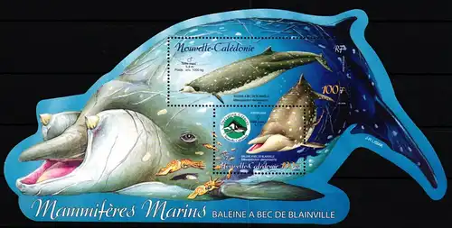 Neukaledonien Block 33 postfrisch Wale #JV612