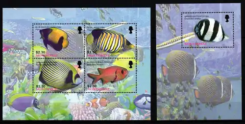 Montserrat Block 102 + 1244-1247 postfrisch Fische #JV633