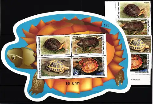 Thailand Block 177 + 2230-2233 postfrisch Schildkröten #JV643