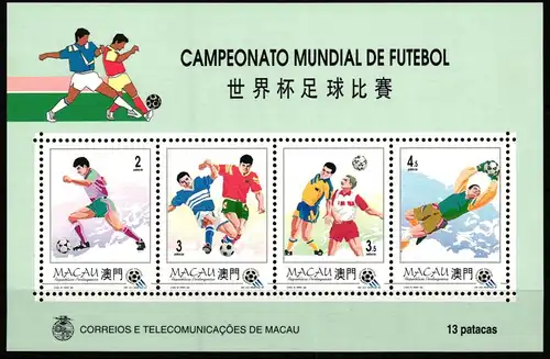 Macau Block 27 postfrisch Fußball WM #JV710