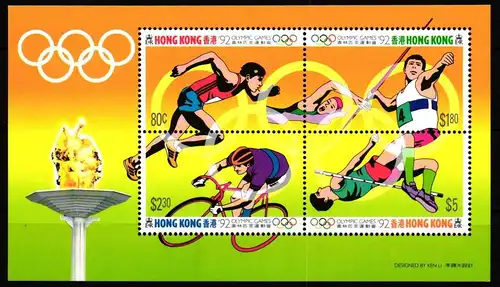 Hongkong Block 21 postfrisch Olympiade 1992 #JV722