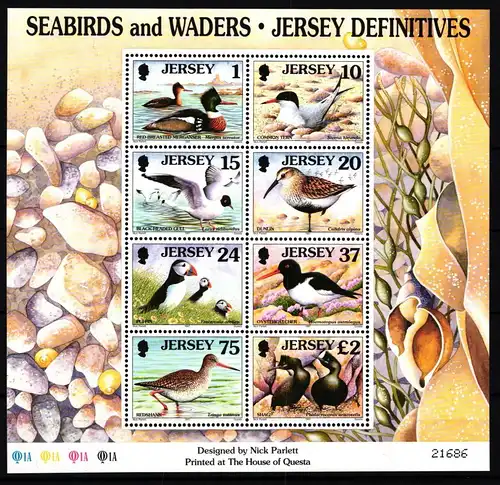 Jersey Block 15 postfrisch Vögel #JV762