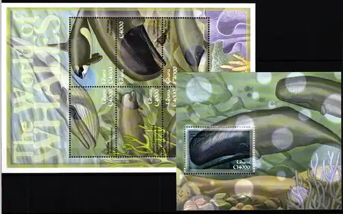 Ghana Block 419 + 3320-3325 postfrisch Wale #JV835