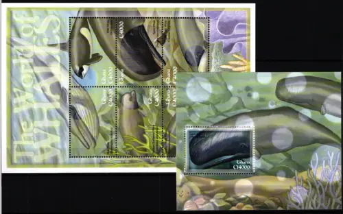 Ghana Block 419 + 3320-3325 postfrisch Wale #JV835