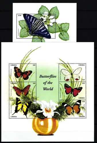 Liberia Block 420 + 4117-4122 postfrisch Schmetterlinge #JV853