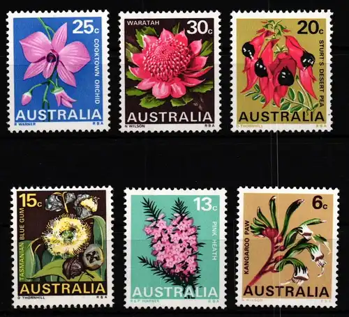Australien 398-403 postfrisch Blumen #JV774