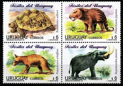 Uruguay 2339-2342 postfrisch Prähistorische Tiere #JV792