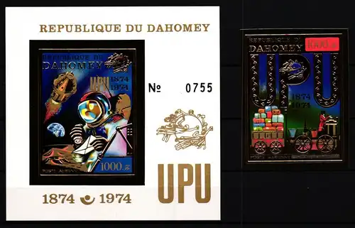 Dahomey Block 40 B + 597 B postfrisch Weltpostverein/ UPU #JV803