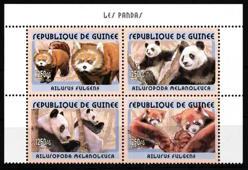 Guinea 3374-3377 A postfrisch Pandabären #JV875