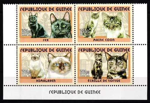 Guinea 3434-3437 A postfrisch Katzen #JV878