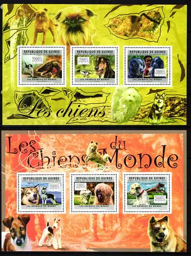 Guinea 8909-8914 postfrisch als ZD-Bögen, Hunde #JV990