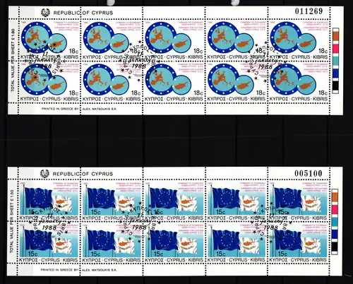 Zypern 693-694 gestempelt als Kleinbogen #JV683