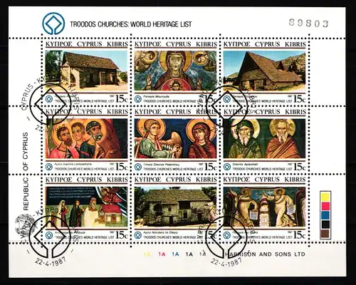 Zypern 672-680 postfrisch als Kleinbogen #JV687