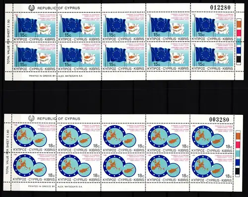 Zypern 693-694 postfrisch als Kleinbogen #JV682