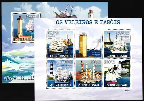 Guinea Bissau 4384-4388 und Block 713 postfrisch Kleinbögen / Schifffahrt #KC005