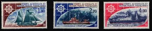 Französische Gebiete in der Antarktis 98-100 postfrisch Schifffahrt #KC124