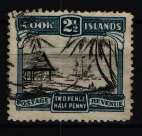 Cook Inseln 32 C gestempelt Schifffahrt #KC109