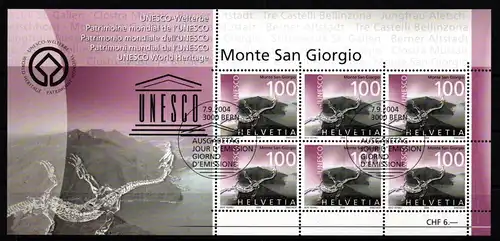 Schweiz 1894 gestempelt als Kleinbogen #KR368