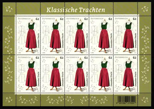 Österreich 3088 postfrisch als Kleinbogen #KS526