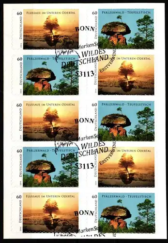 BRD Bund 3080-3081 gestempelt als Folienblatt #KS570