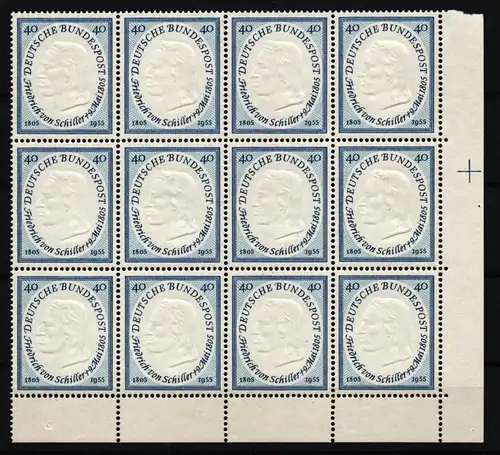 BRD Bund 210 postfrisch 12er Block vom Eckrand #KT355