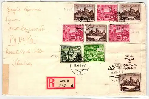 Deutsches Reich S 257, W 144 u.a. auf Brief als Mischfrankatur #KT481
