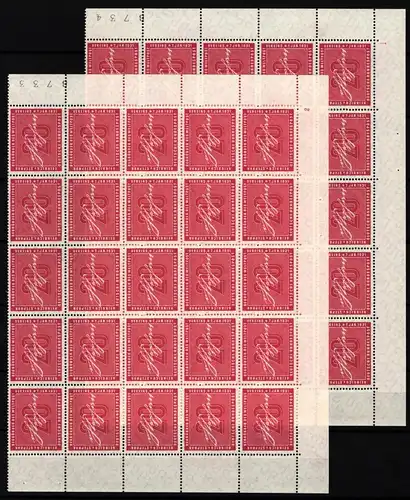 BRD Bund 227 FN postfrisch 2x 25er Block vom Eckrand FN 1/2 #KT358