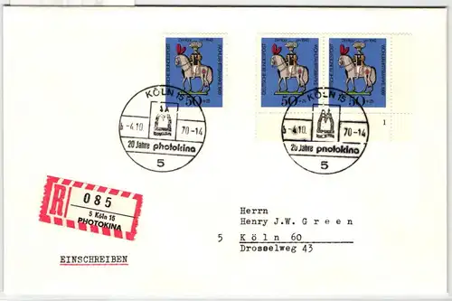 BRD 607 FN auf Brief Formnummer 1 #KT162