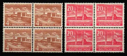 Berlin 112-113 postfrisch als Viererblock, Nr. 113 geprüft BPP #KS644