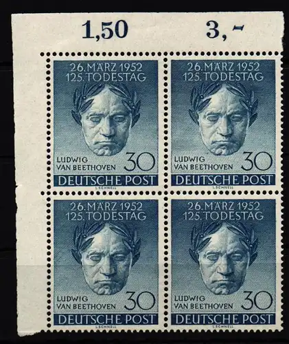 Berlin 87 postfrisch als Eckrandviererblock #KS650