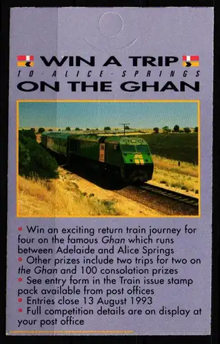 Australien MH 77 postfrisch selbstklebendes Markenheftchen Eisenbahn #KS686