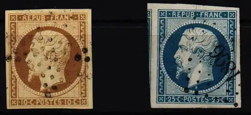 Frankreich 8-9 gestempelt breitrandig #KS502