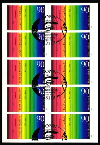 BRD Bund 2848 gestempelt als Folienblatt mit Sonderstempel #KU342