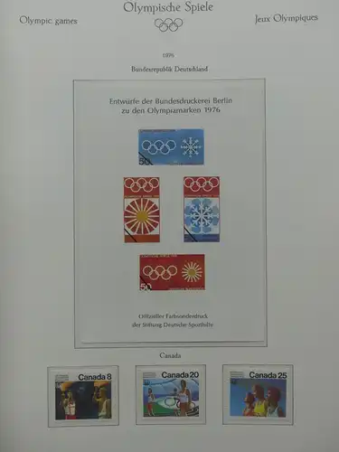 Motiv "Olympische Spiele 1976" postfrische Sammlung im KaBe Vordruck #LY632